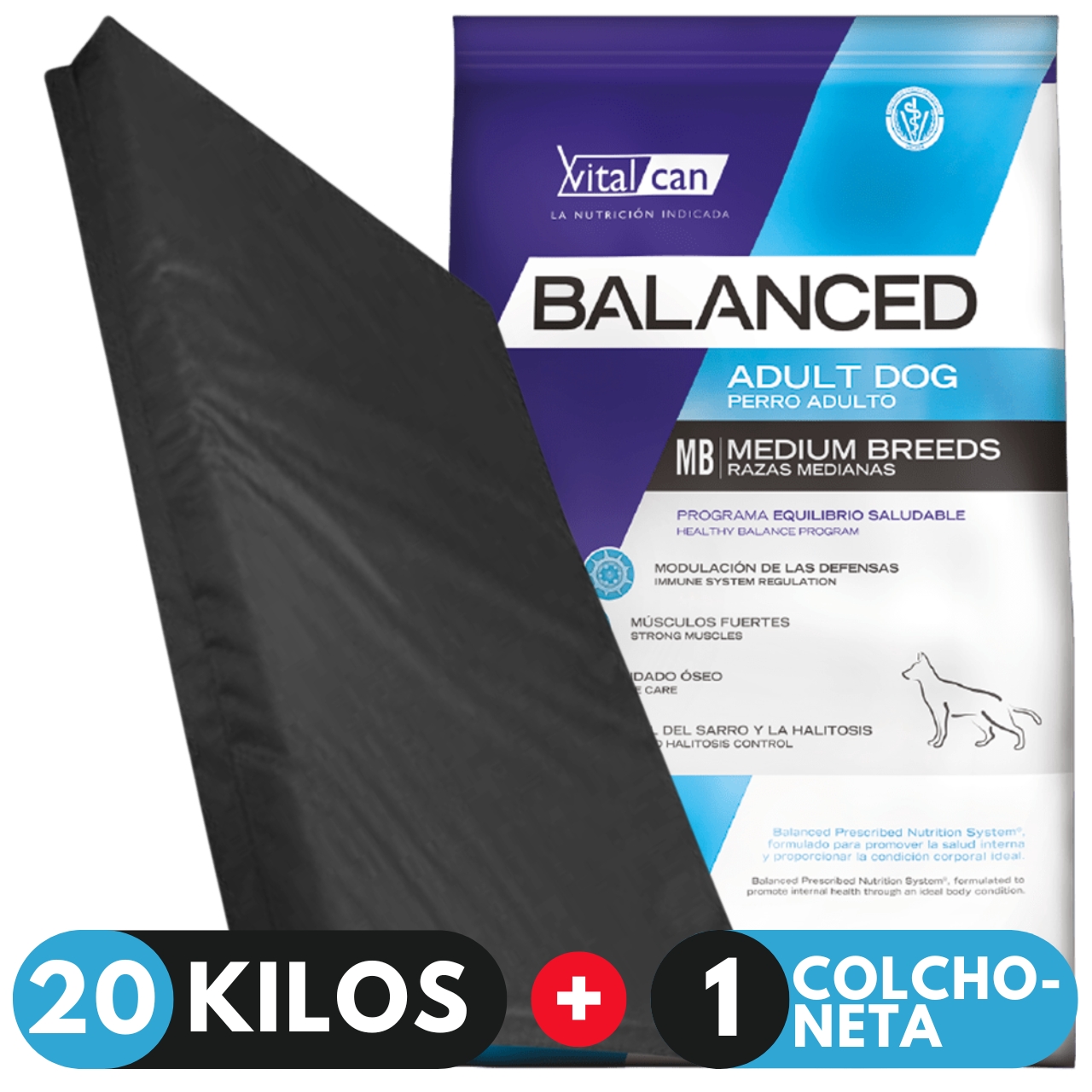 Balanced Adulto Raza Mediana 20 Kg + Colchoneta - Todo para el cuidado ...