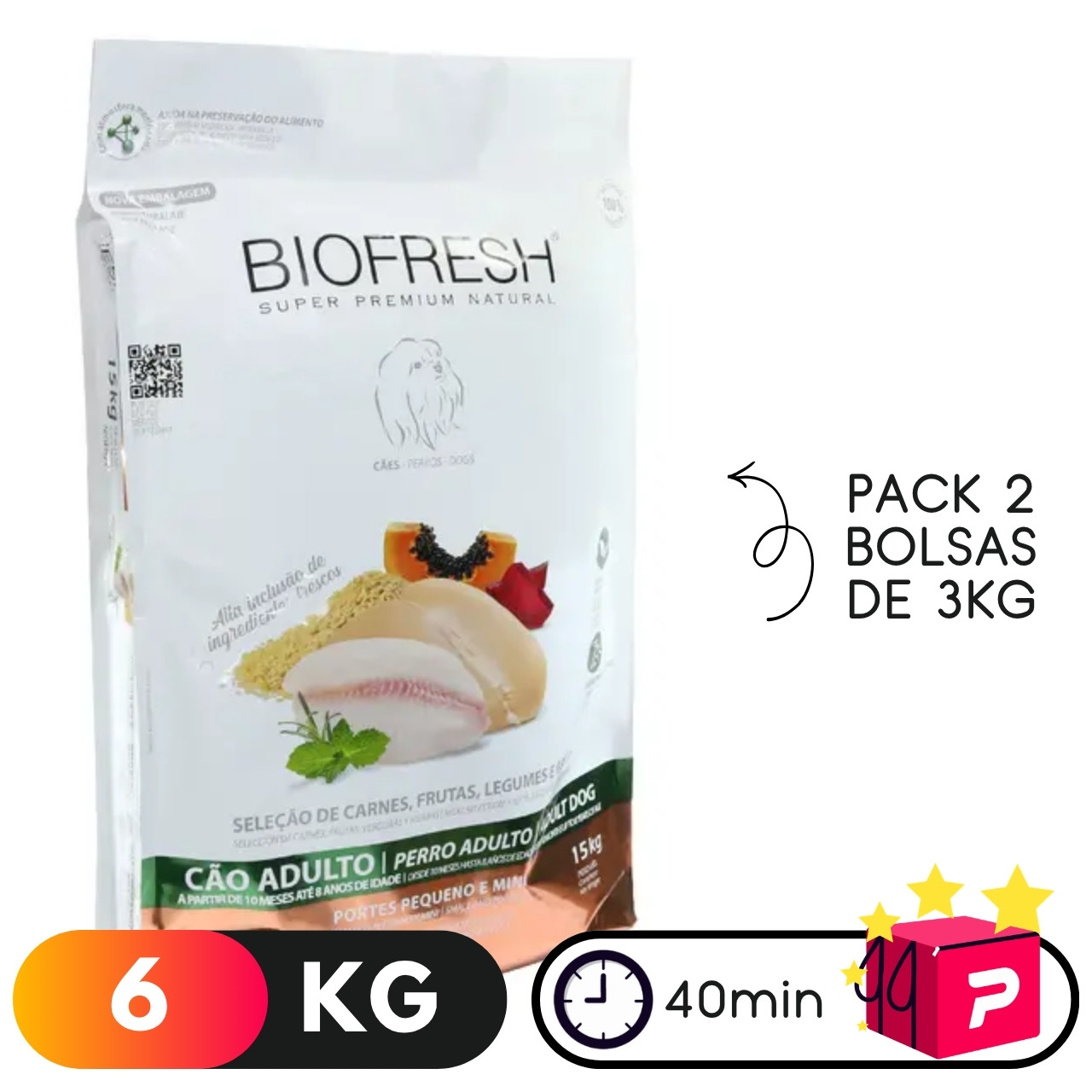 Biofresh Adulto de Raza Pequeñas y Mini 6 Kg (Pack 2 bolsas 3kg)